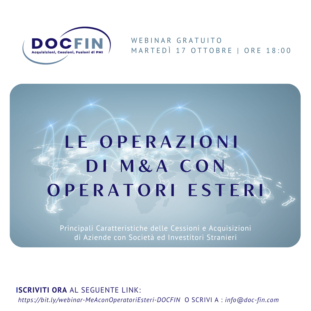 Webinar Docfin - Le Operazioni di M&A con Operatori Esteri